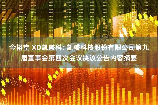 今裕堂 XD凯盛科: 凯盛科技股份有限公司第九届董事会第四次会议决议公告内容摘要