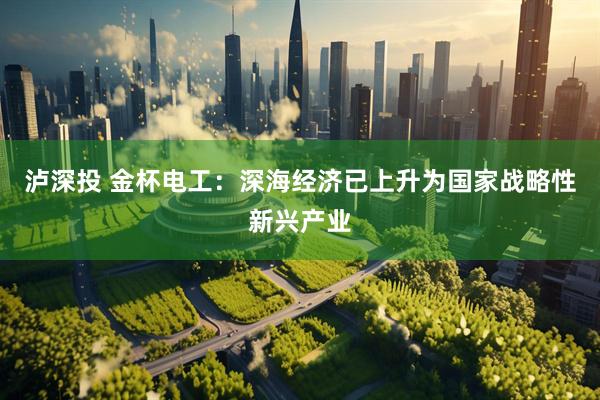 泸深投 金杯电工：深海经济已上升为国家战略性新兴产业