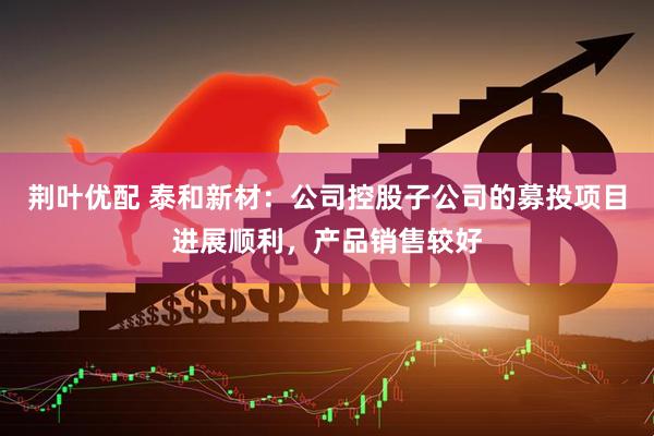 荆叶优配 泰和新材：公司控股子公司的募投项目进展顺利，产品销售较好