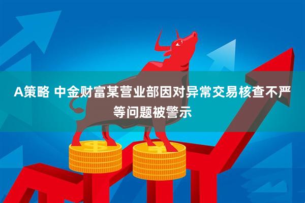A策略 中金财富某营业部因对异常交易核查不严等问题被警示