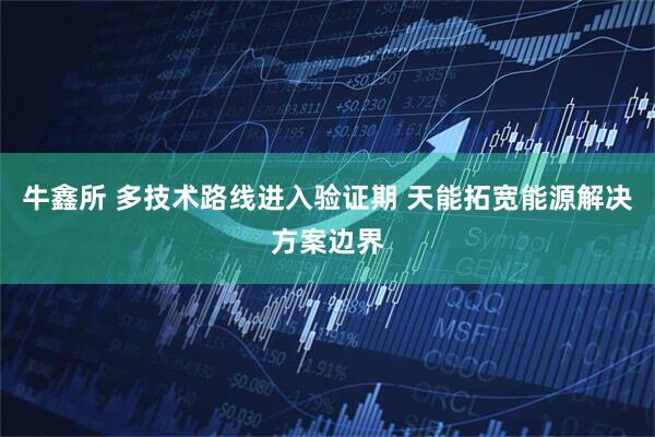 牛鑫所 多技术路线进入验证期 天能拓宽能源解决方案边界